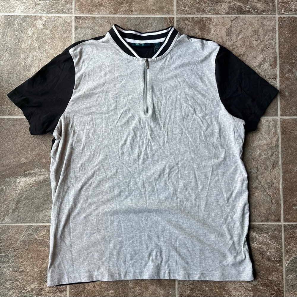 Free With Purchase***Perry Ellis Men’s Short-sleeved shirt Grey Black  XL